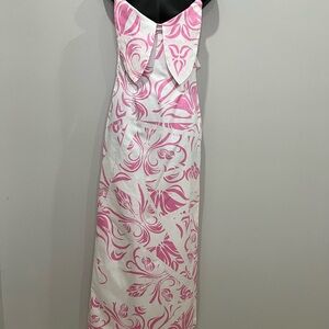 Milly Pink and White Printed Maxi Dress size 4